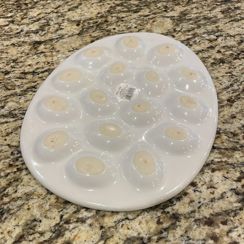 🐣White Ceramic Egg Platter 🥚 Dish